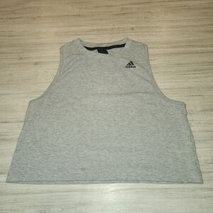 Adidas Cropper Razerback Tank Top Gray Women's Size Small A2